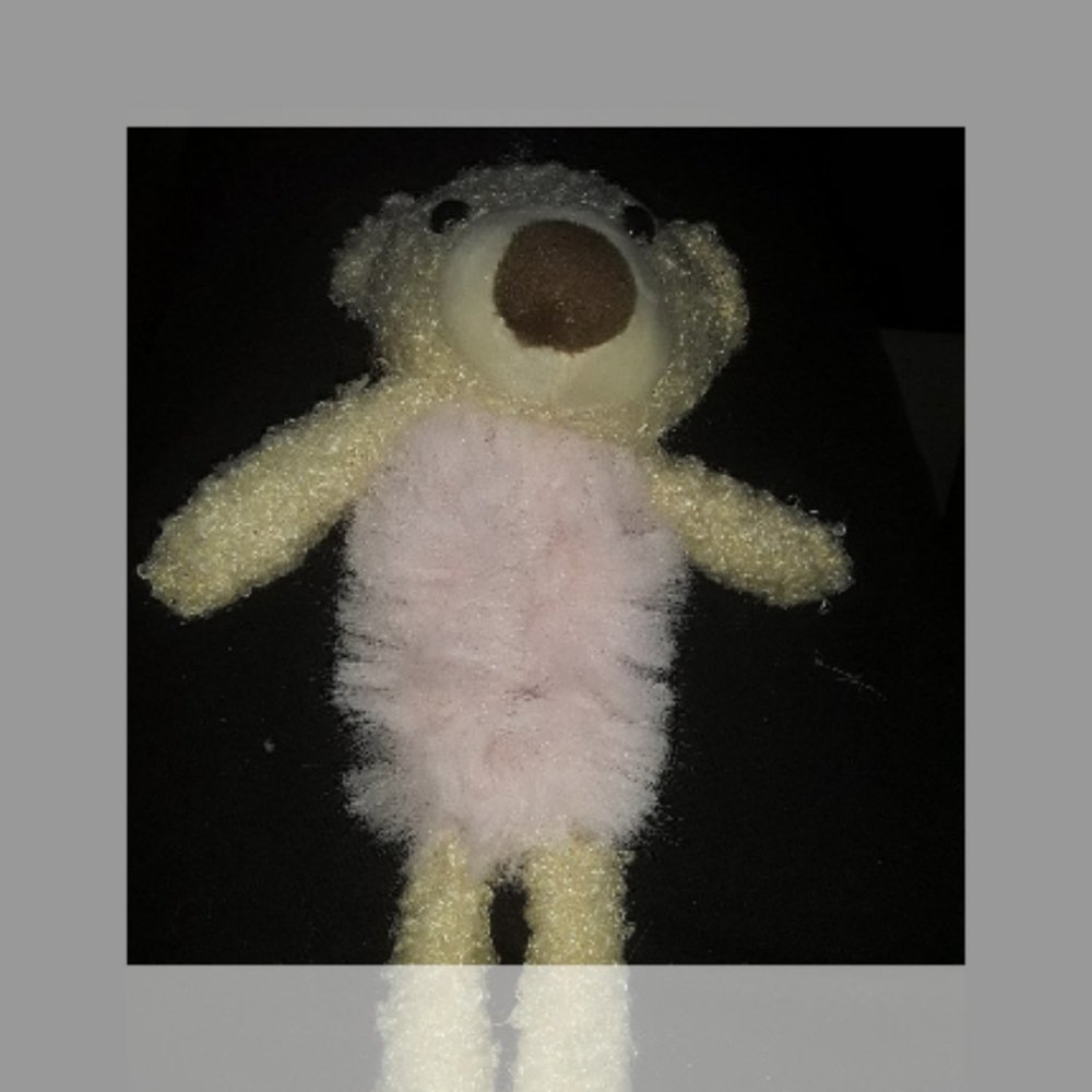 Plush Stuffed Bear Hug Pink Hair Tie Scrunchie Toy Carry Bun Holder